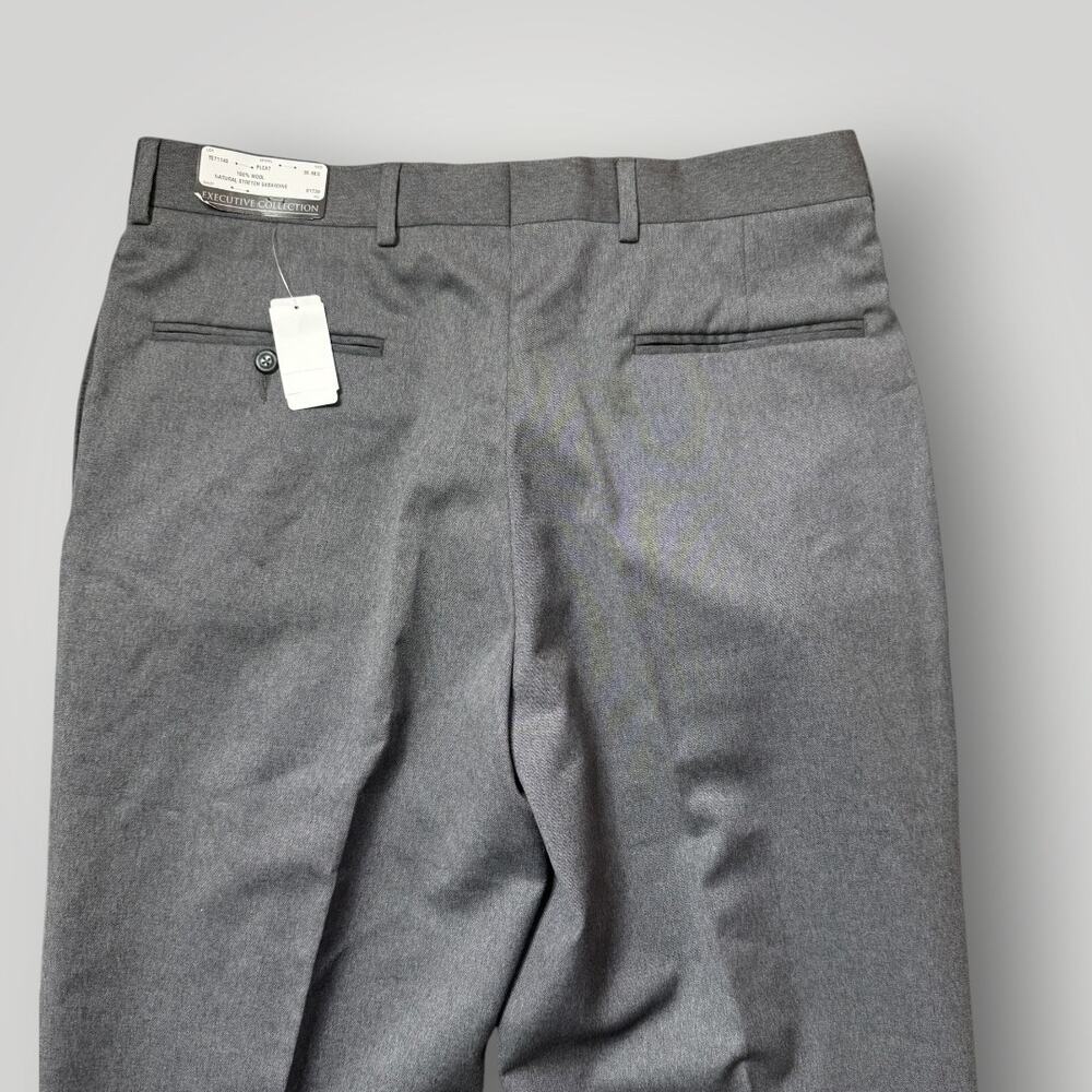 Jos. A. Bank Executive Collection Gray 100% Wool Pleated Dress Pants Mens 35RNWT - Picture 4 of 13